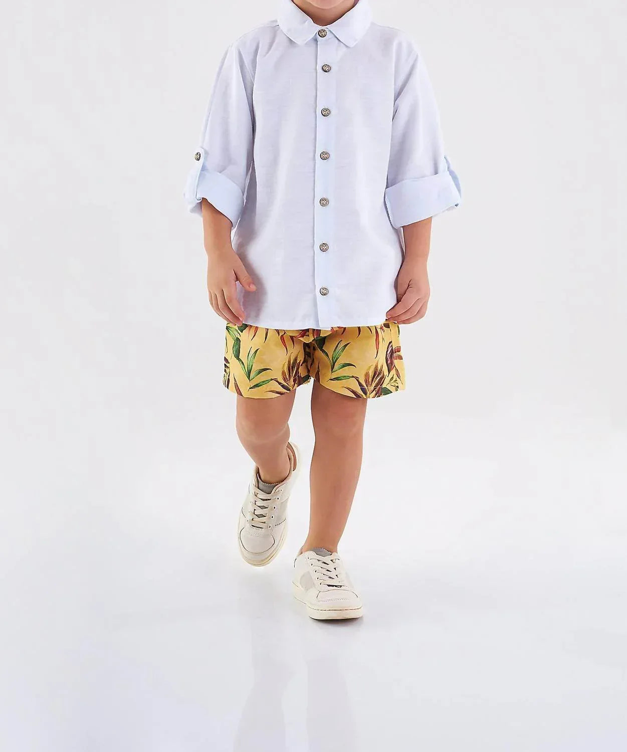 Linen Shirt & Microfiber Bermuda Shorts Set