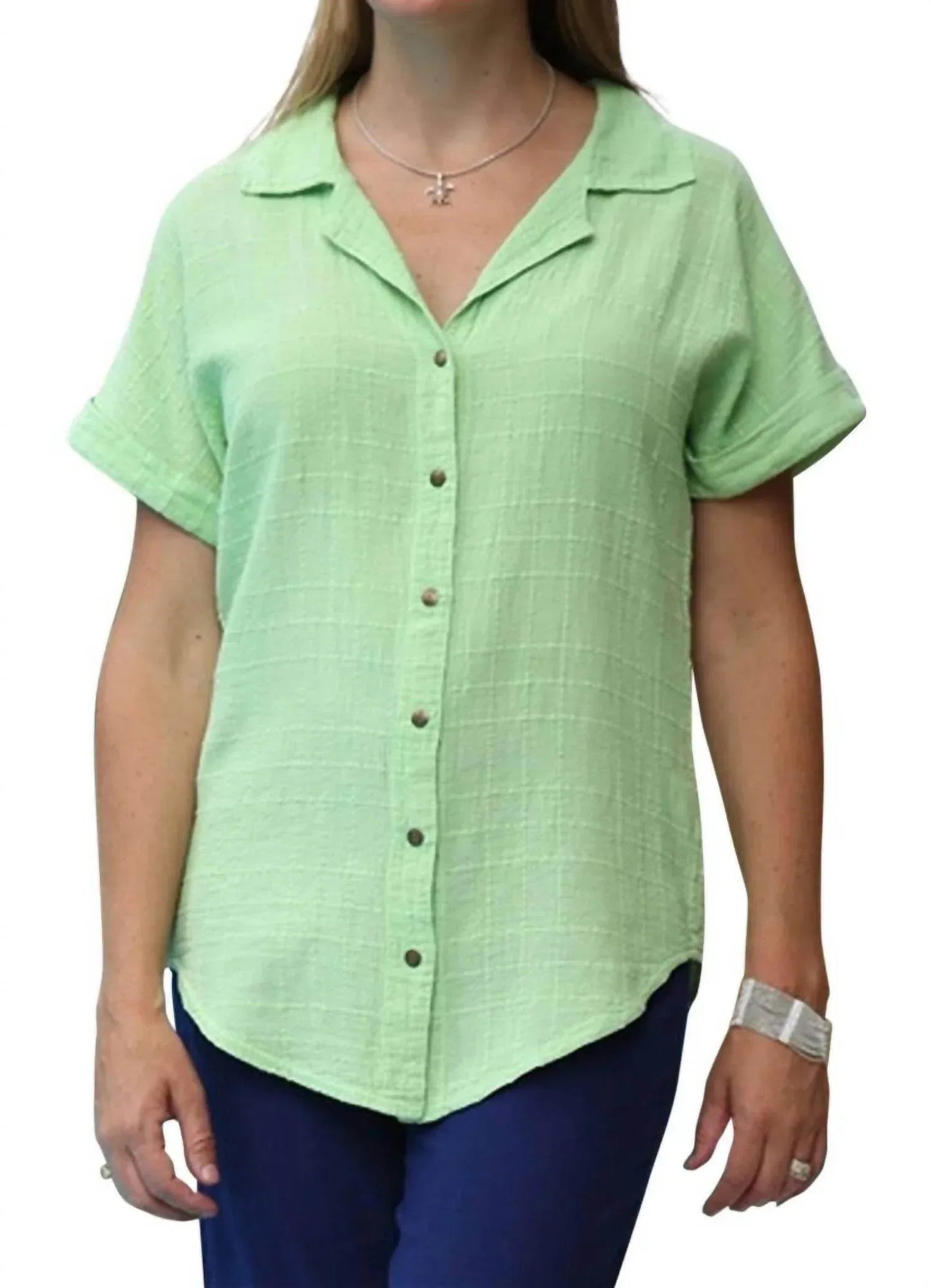 Ronnie Dotty Gauze Cotton Snap Shirt