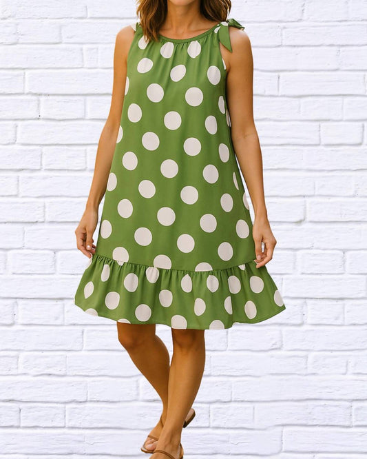 Kleid mit Schleifenkragen und Abnähern in A-Linie