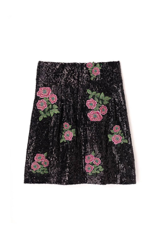 Women's Floral Sequins Skirt