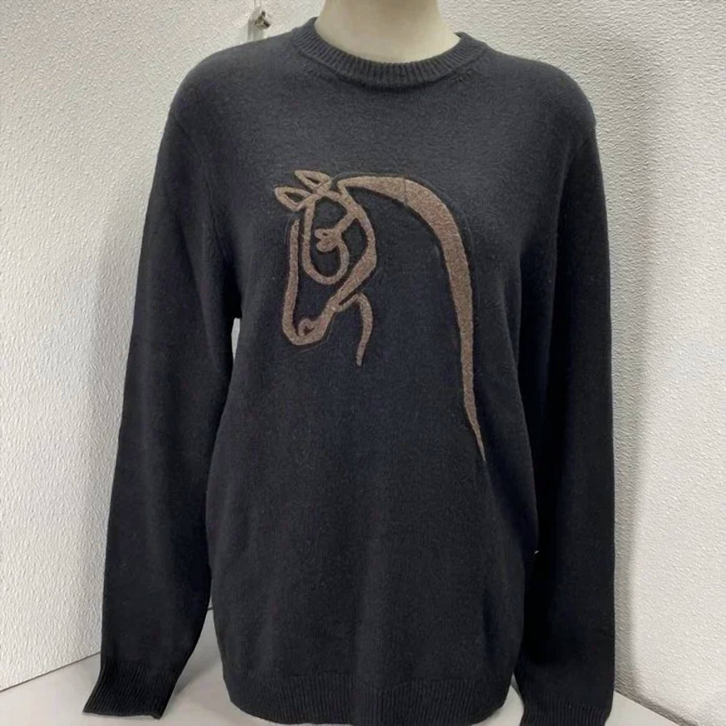 Women's Horse Outline Wool Cashmere Sweater