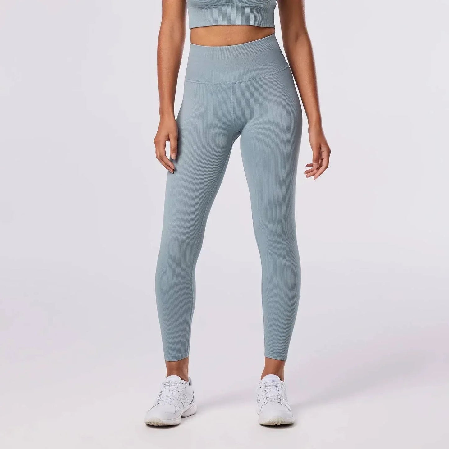 Nahtlose gerippte 7/8-Leggings