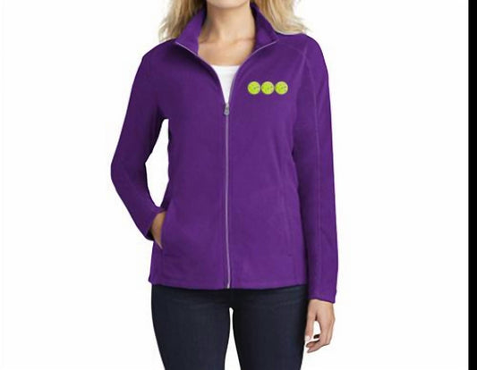 Fleece-Reißverschlussjacke mit gesticktem Pickleball-Logo