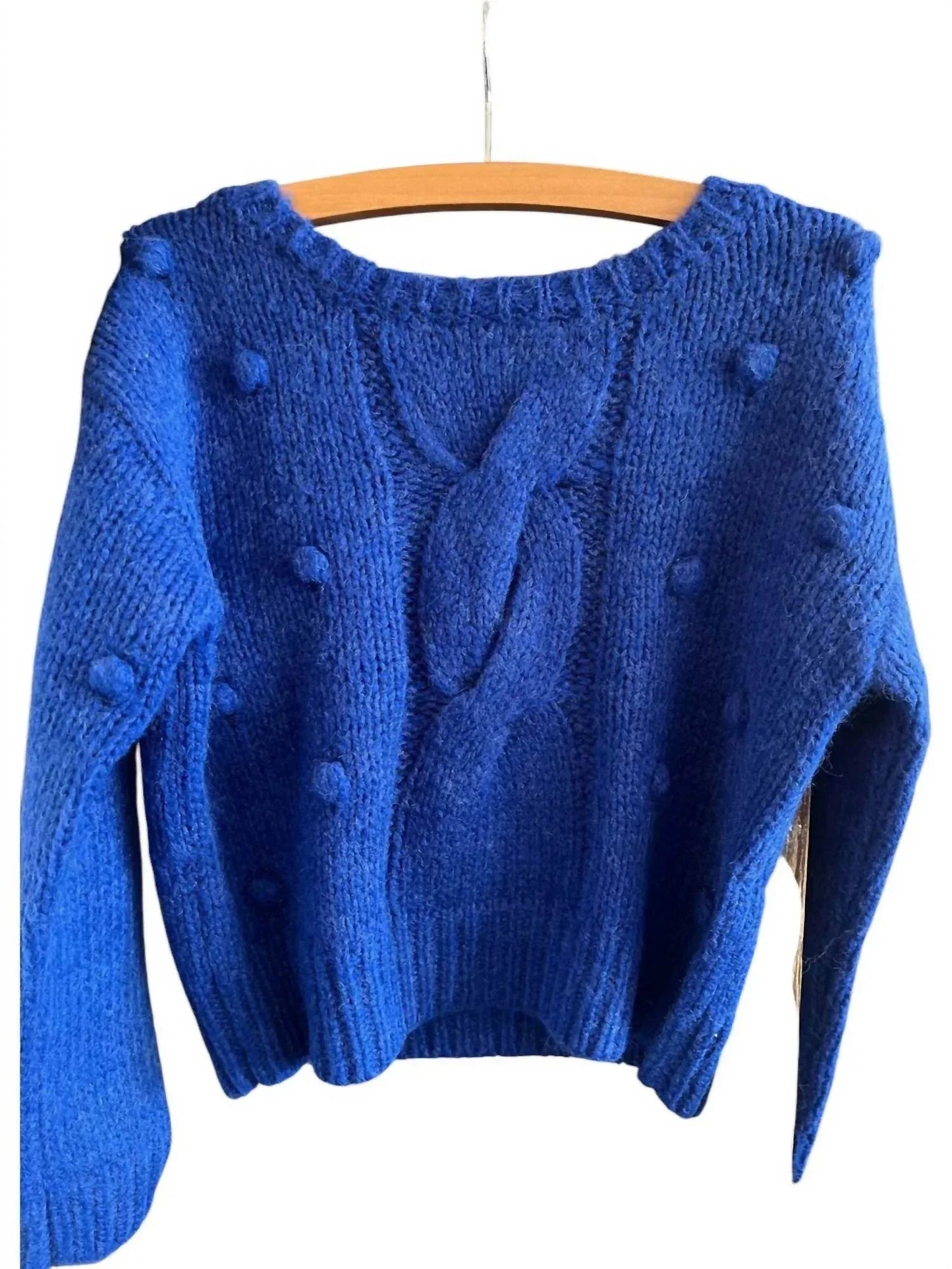 Popcorn-Zopfmuster-Pullover für Mädchen