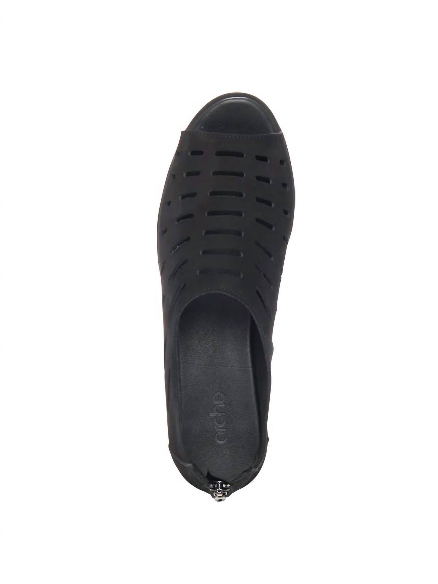 Christos Damen Leder-Ballerinas mit Reißverschluss hinten