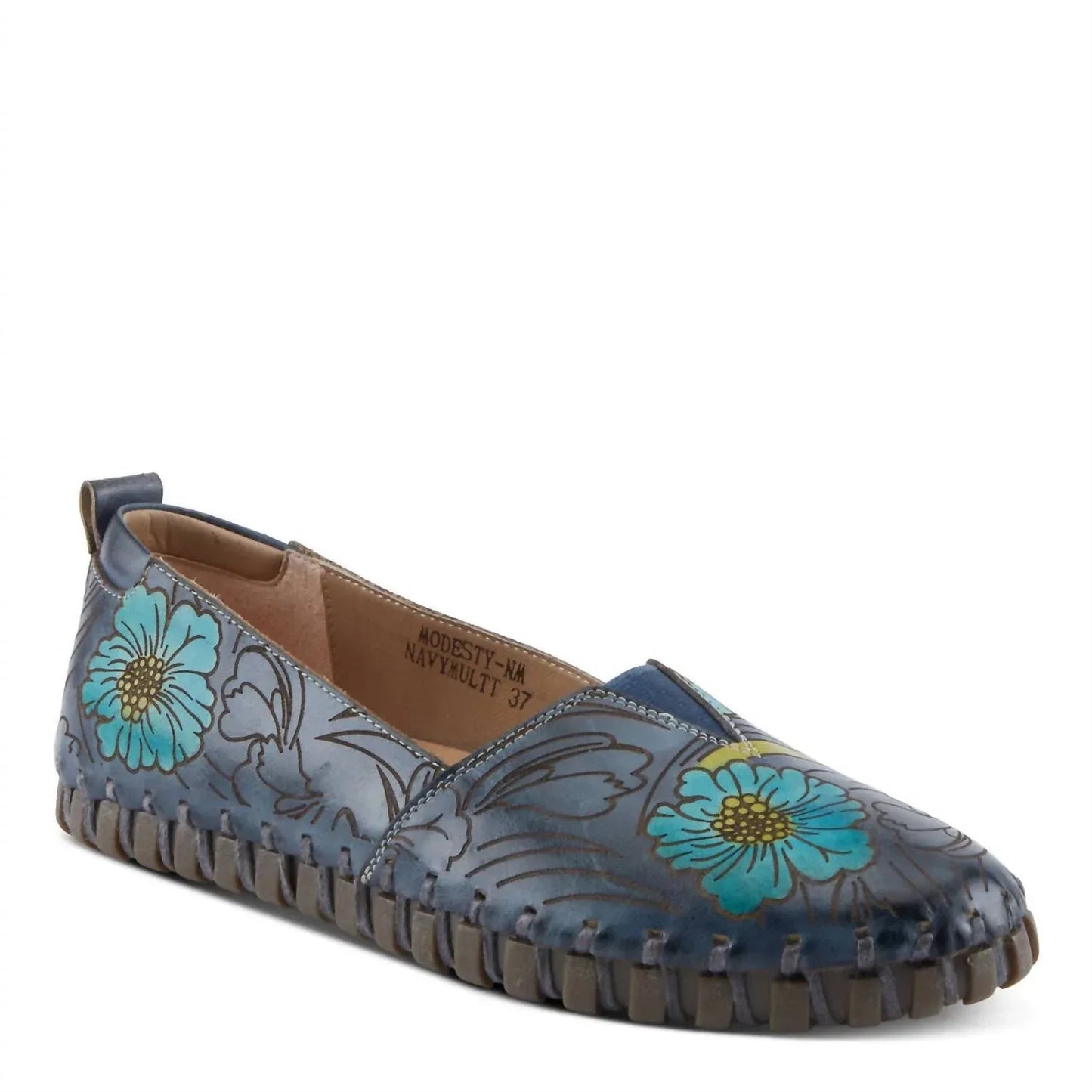 Damen dezenter Lederflachschuh