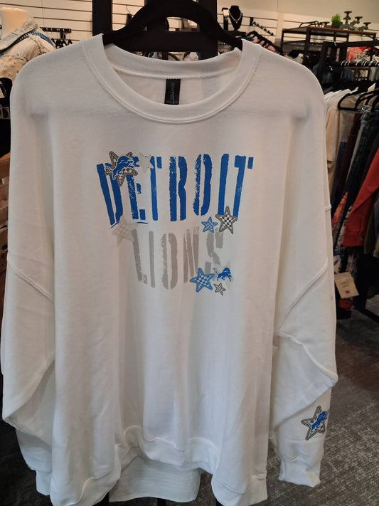 Women's Detroit Lions Sweatshirt With Sleeve Detail