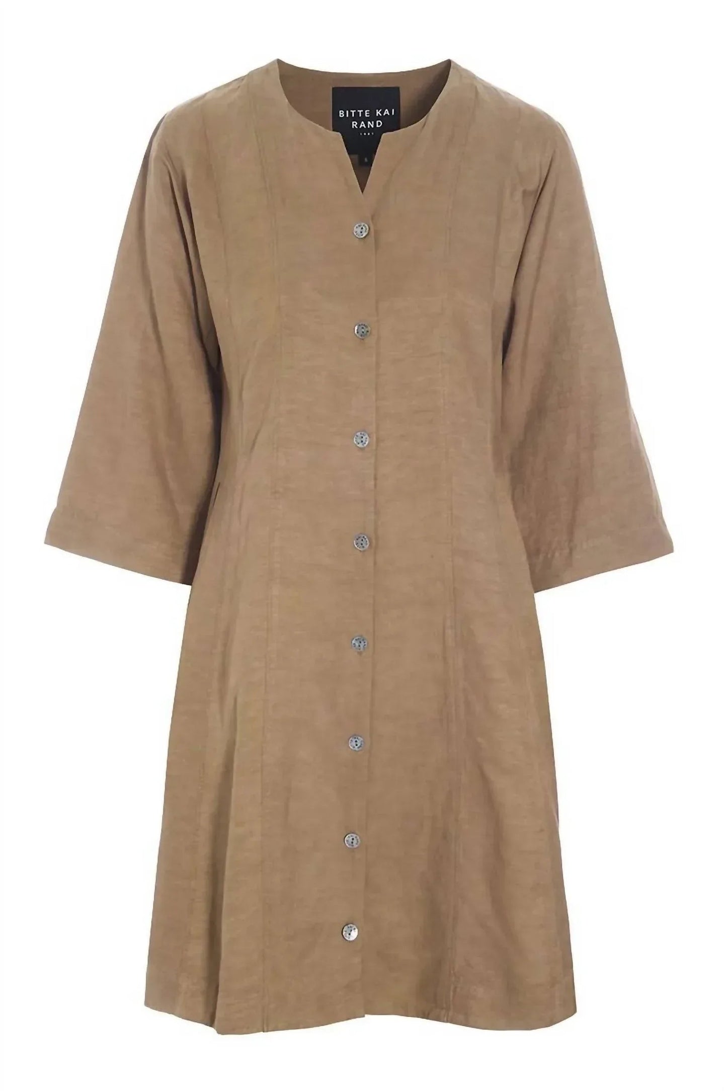 Midi-Kleid aus Leinenmischung