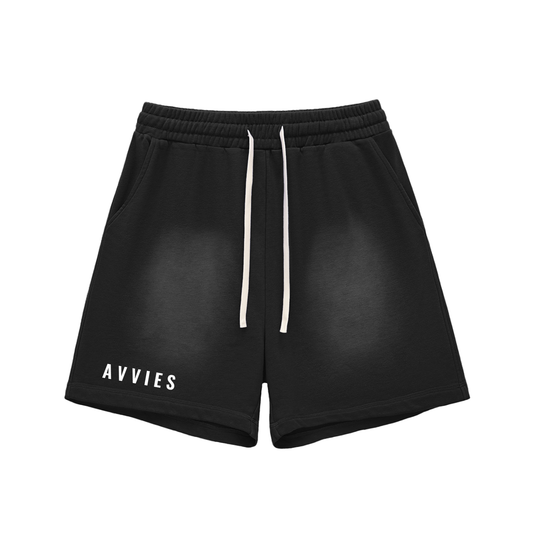 Sun Fade Baumwollshorts mit offener Kante