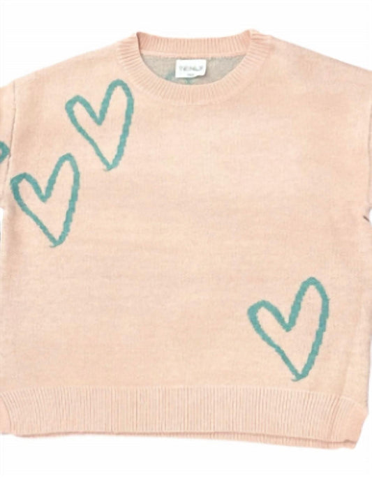 Girl's Boxy Hearts Sweater