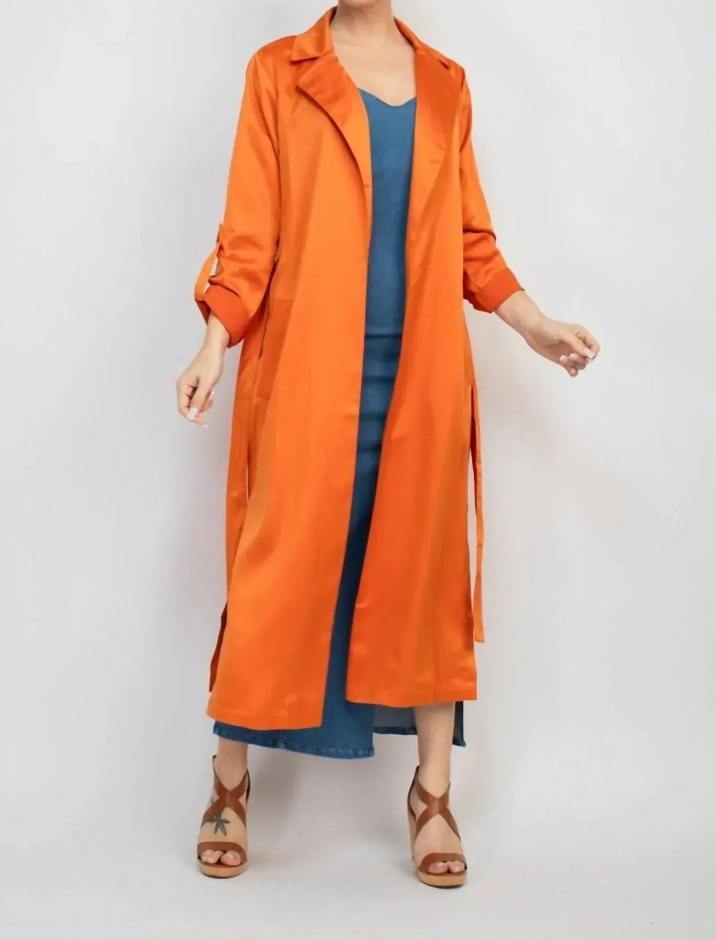 Satin Trench Coat