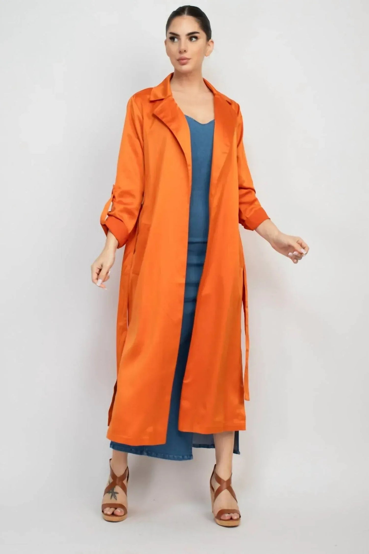 Satin Trench Coat