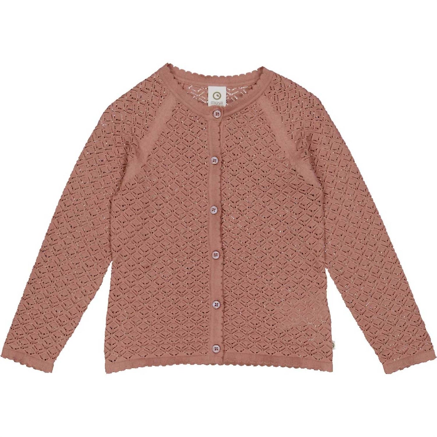 Strickjacke für Mädchen mit Wellenrand