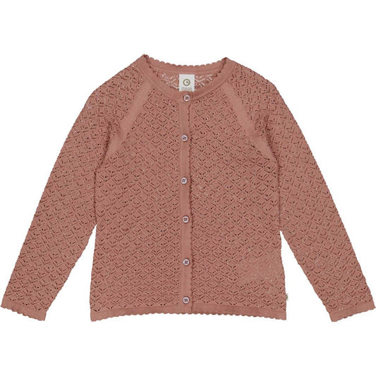 Strickjacke für Mädchen mit Wellenrand