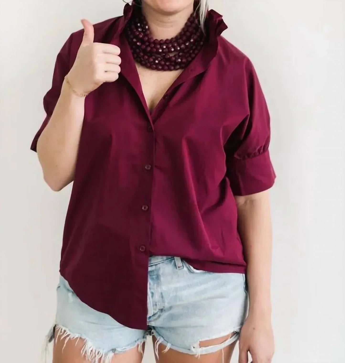 Short Sleeve Ruffle Shirt
