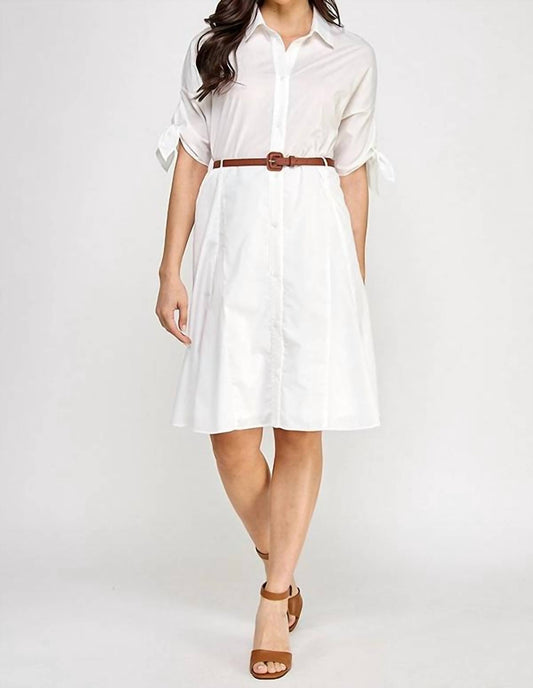 Solid Belted Mini Dress