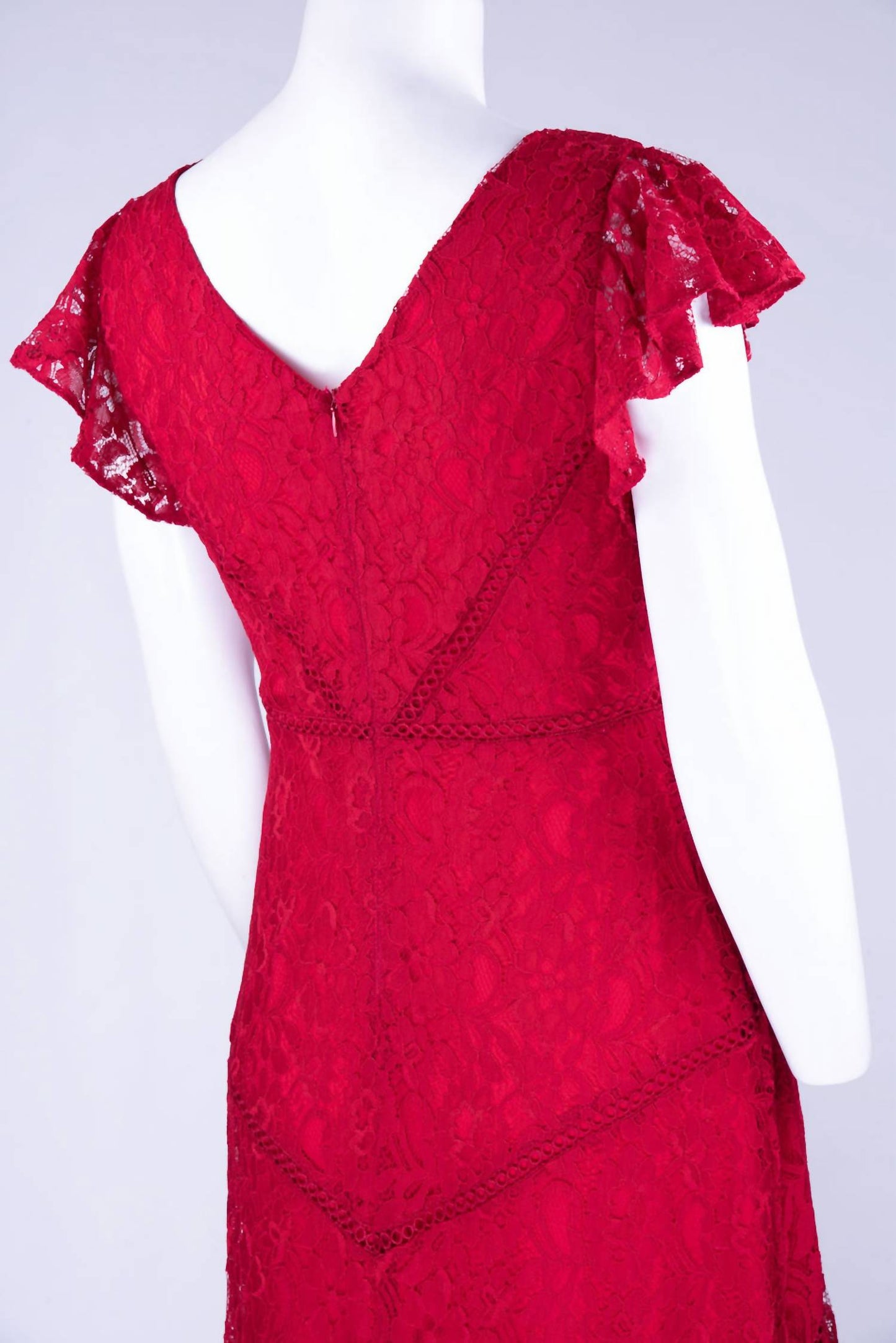 V-neck Lace Midi Dress