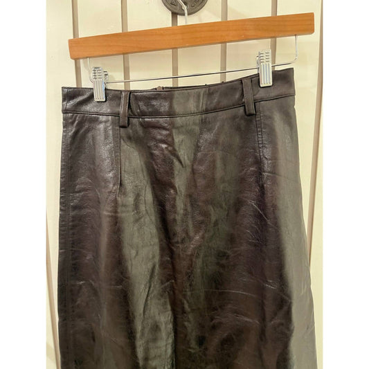 Women's Faux Leather Midi Skirt