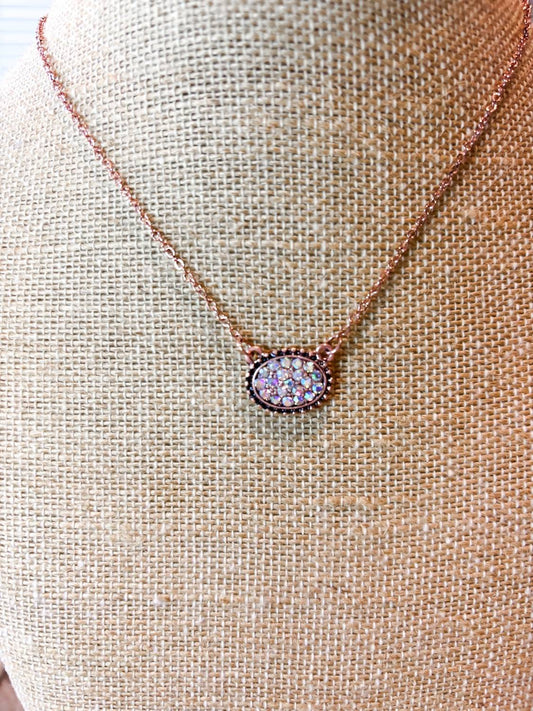 Women's Rhinestone Necklace And Earring Set