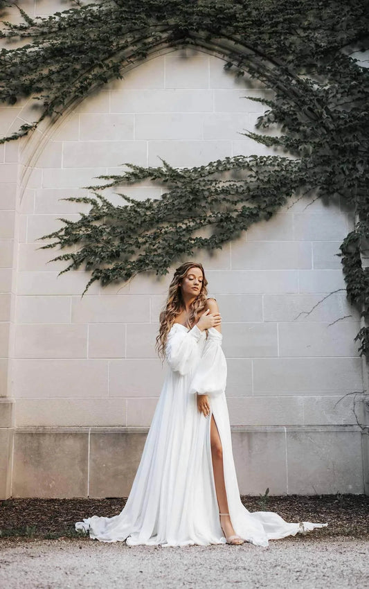 Chiffon A-line Wedding Dress