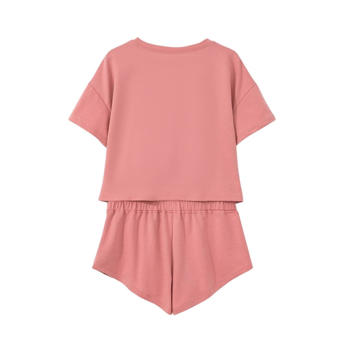 Kurzes T-Shirt und hoch geschnittener Rüschen-Skort Set