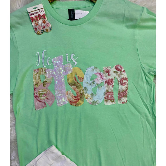 Women's He Is Risen Floral Patch Tee