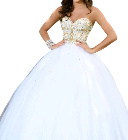 Beaded Tulle Prom Dress