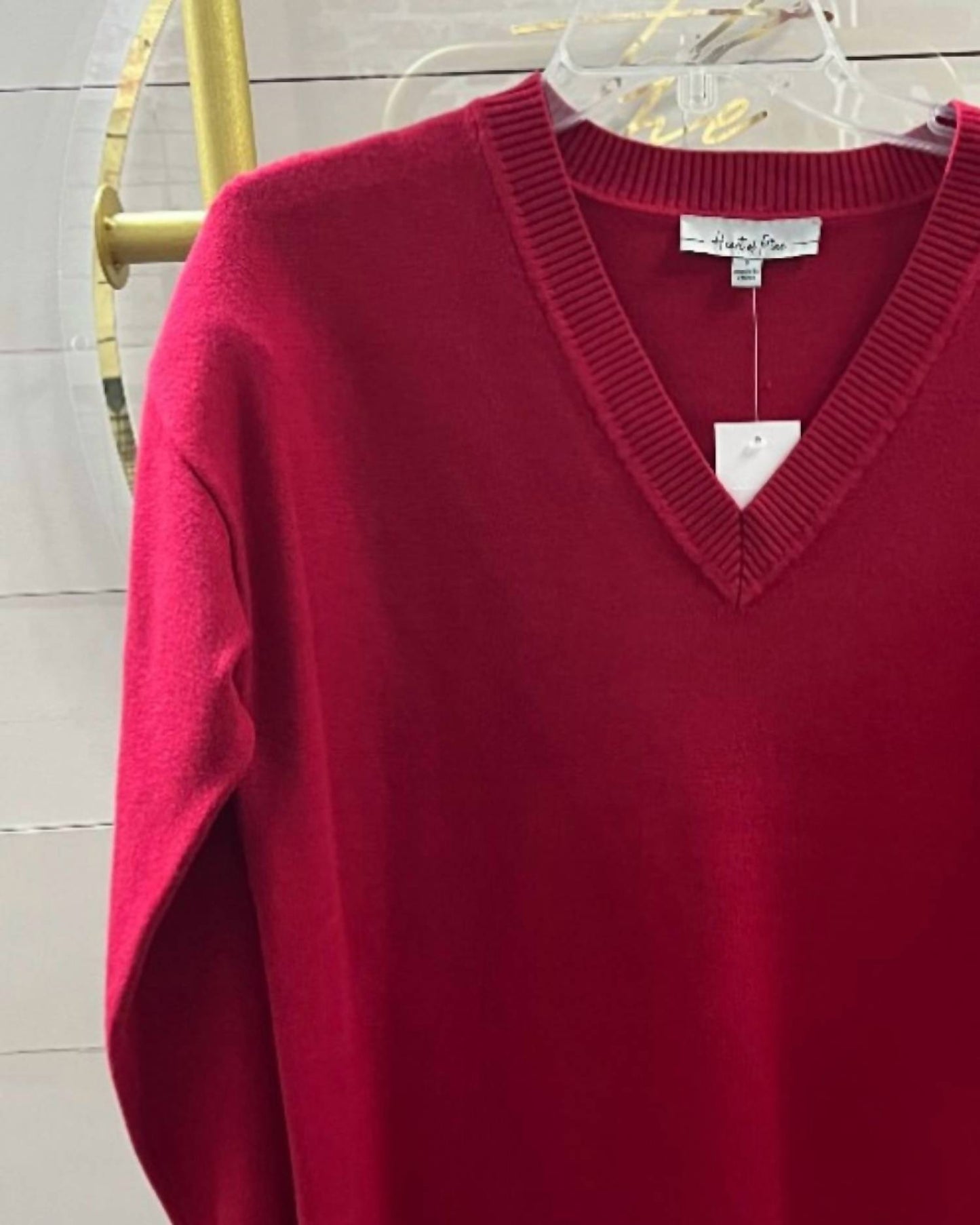 Damen V-Ausschnitt Pullover aus Jersey-Strick