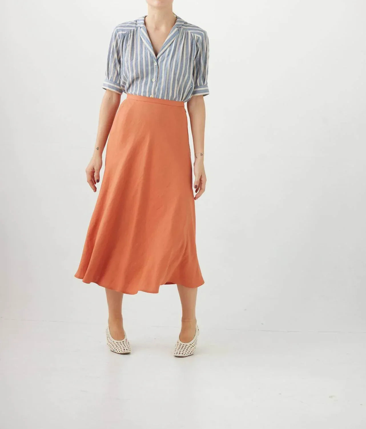 Linen Midi Skirt