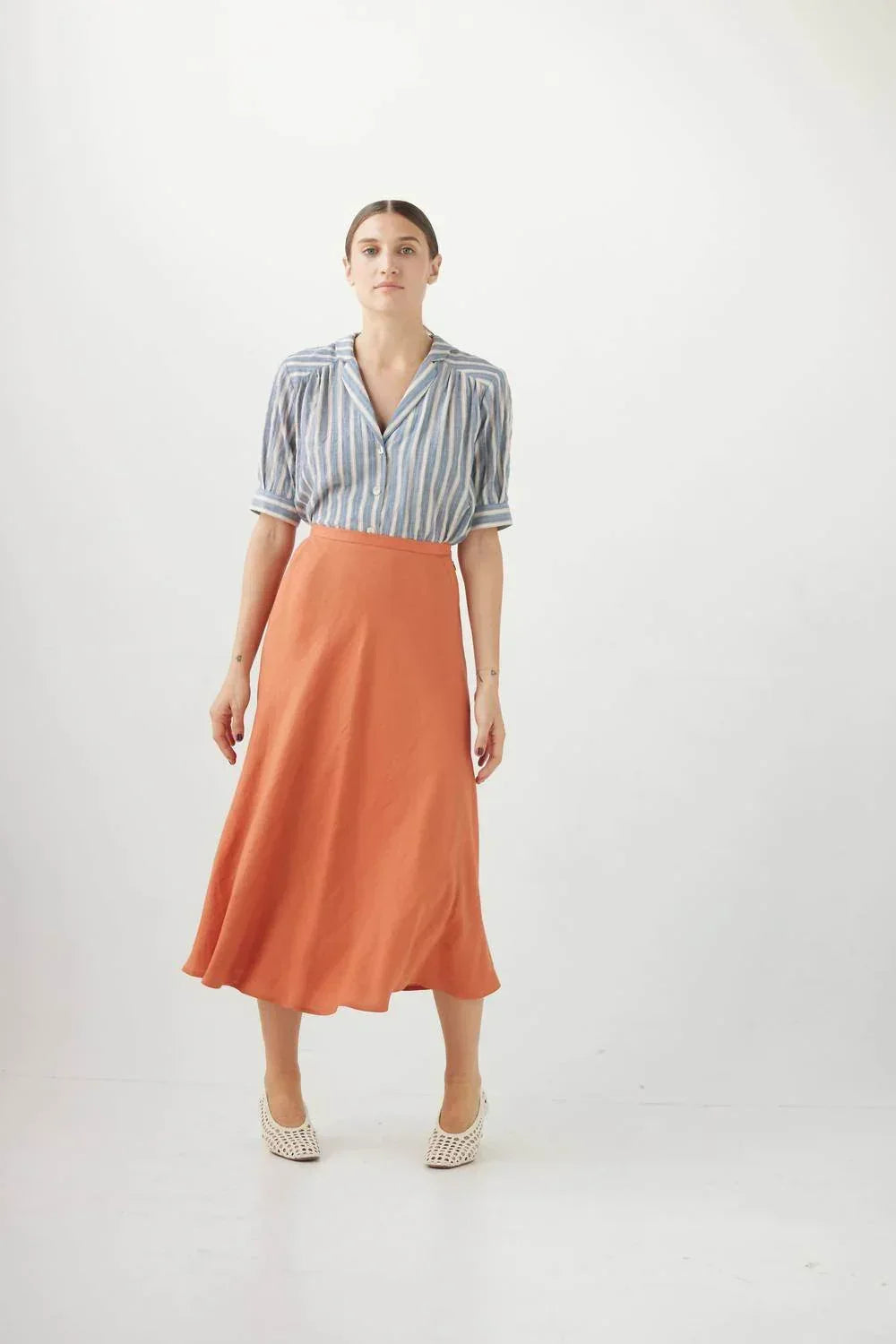 Linen Midi Skirt