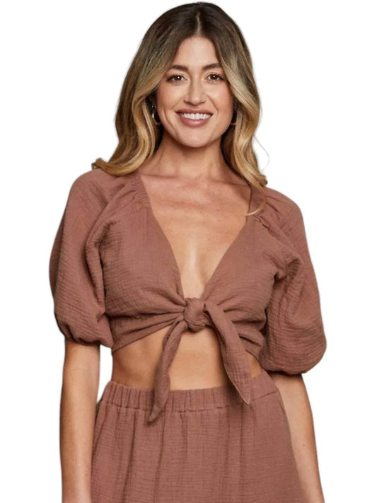 Cleo Tie Front Top