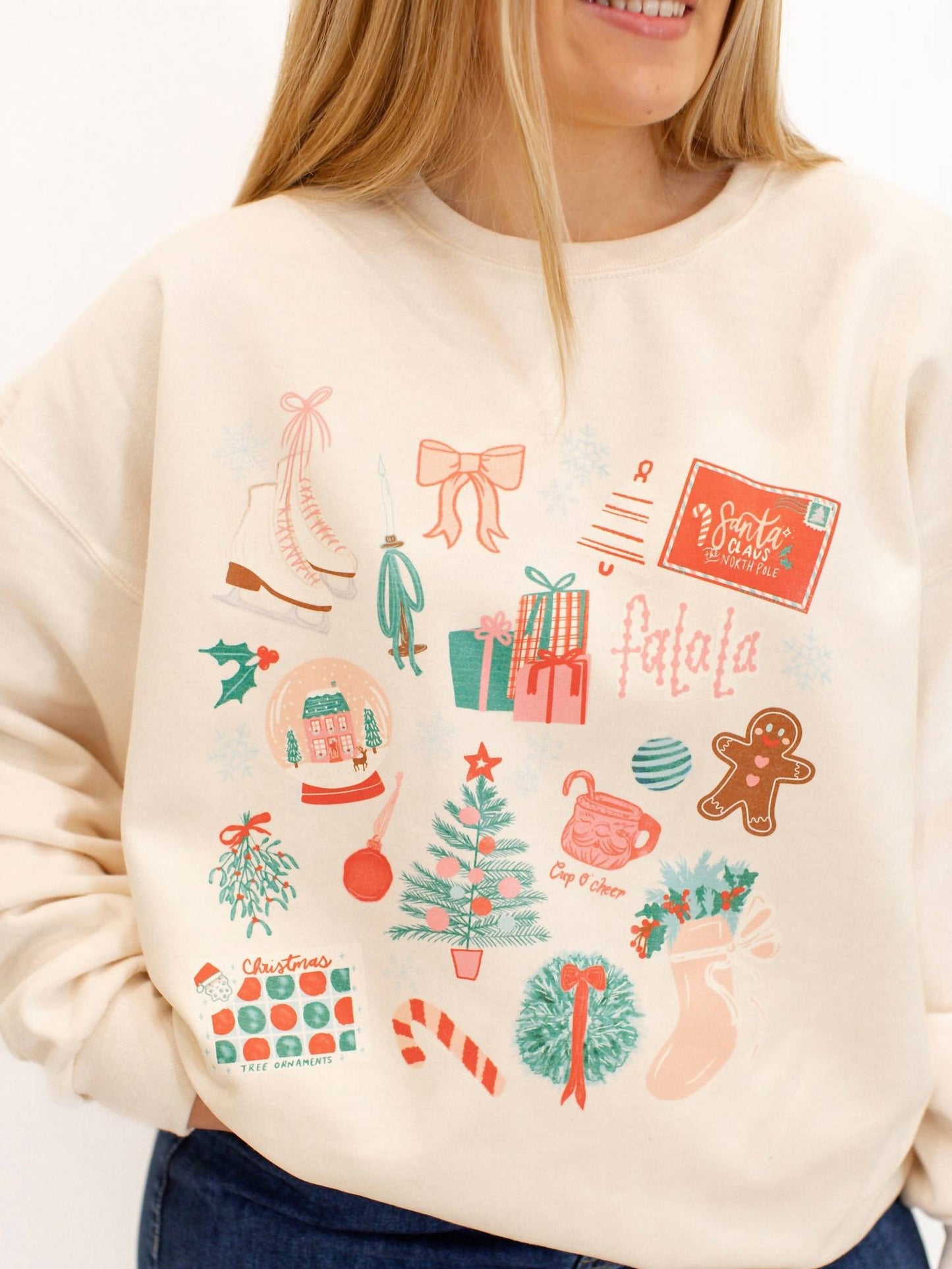Weihnachts-Collage-Grafik-Sweatshirt