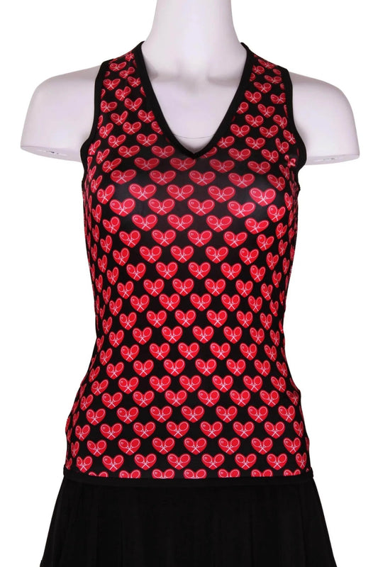 Women's Mini Heart Tennis Tank Top