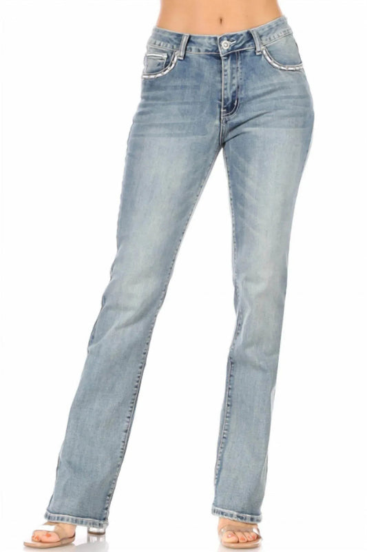 Sparkle Wings Used-Look Totenkopf-Jeans