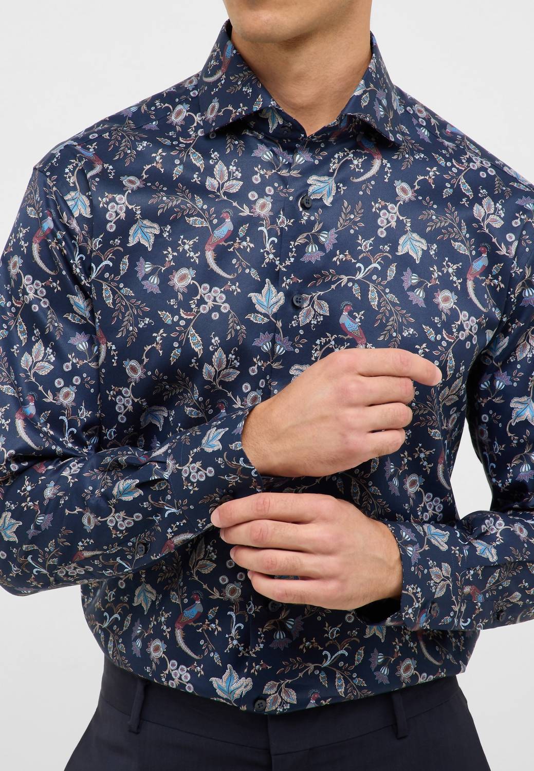 Bedrucktes Blumen-Twill-Hemd