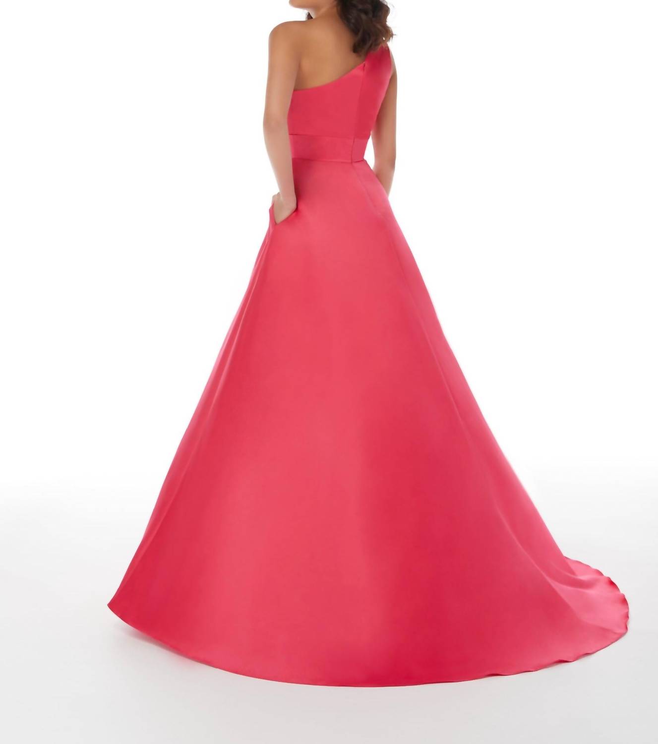 Asymmetrisches, plissiertes Abendkleid
