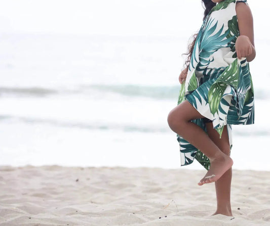 Mädchen Monstera Taschentuchkleid
