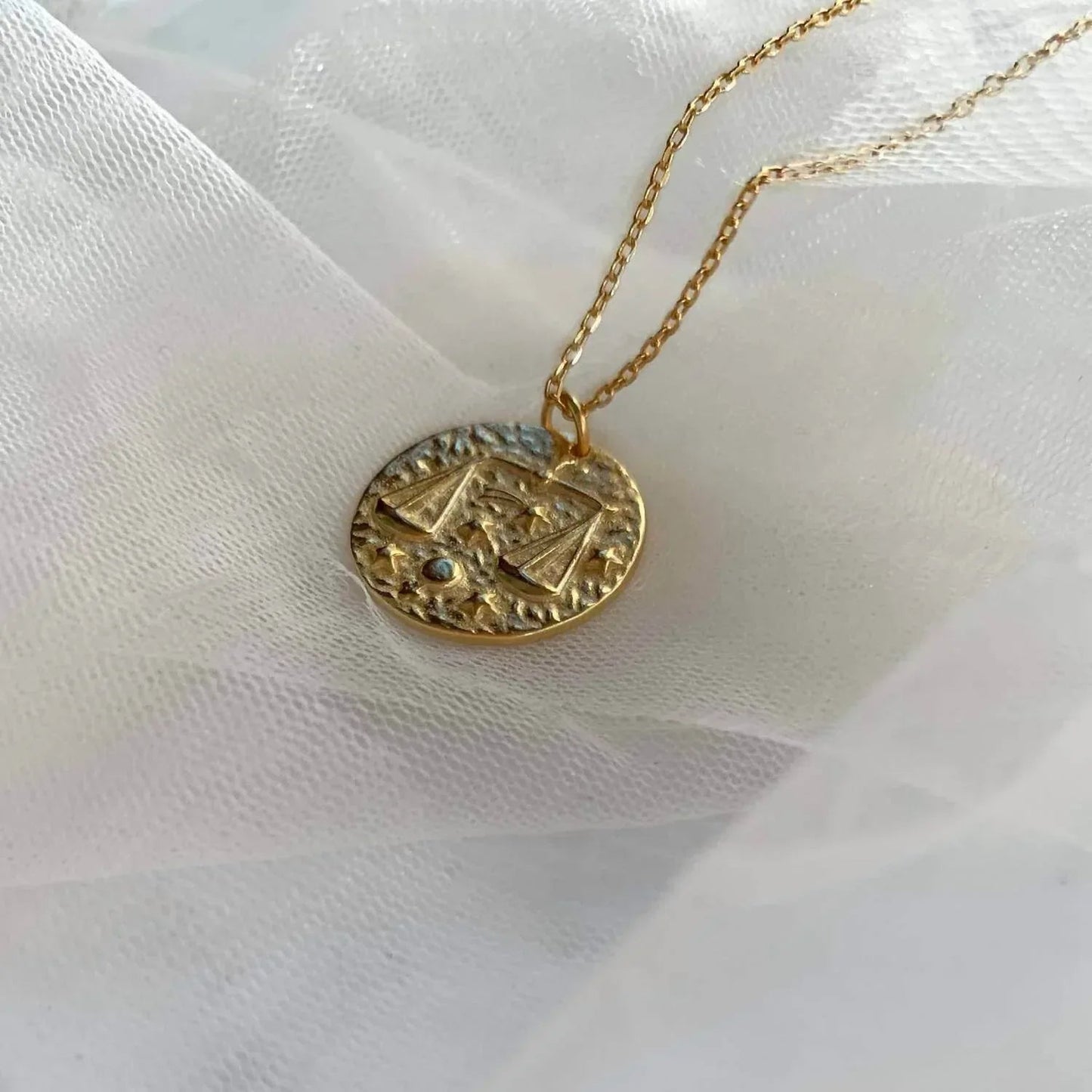 Women's Libra Waae Zodiac Sign Necklace