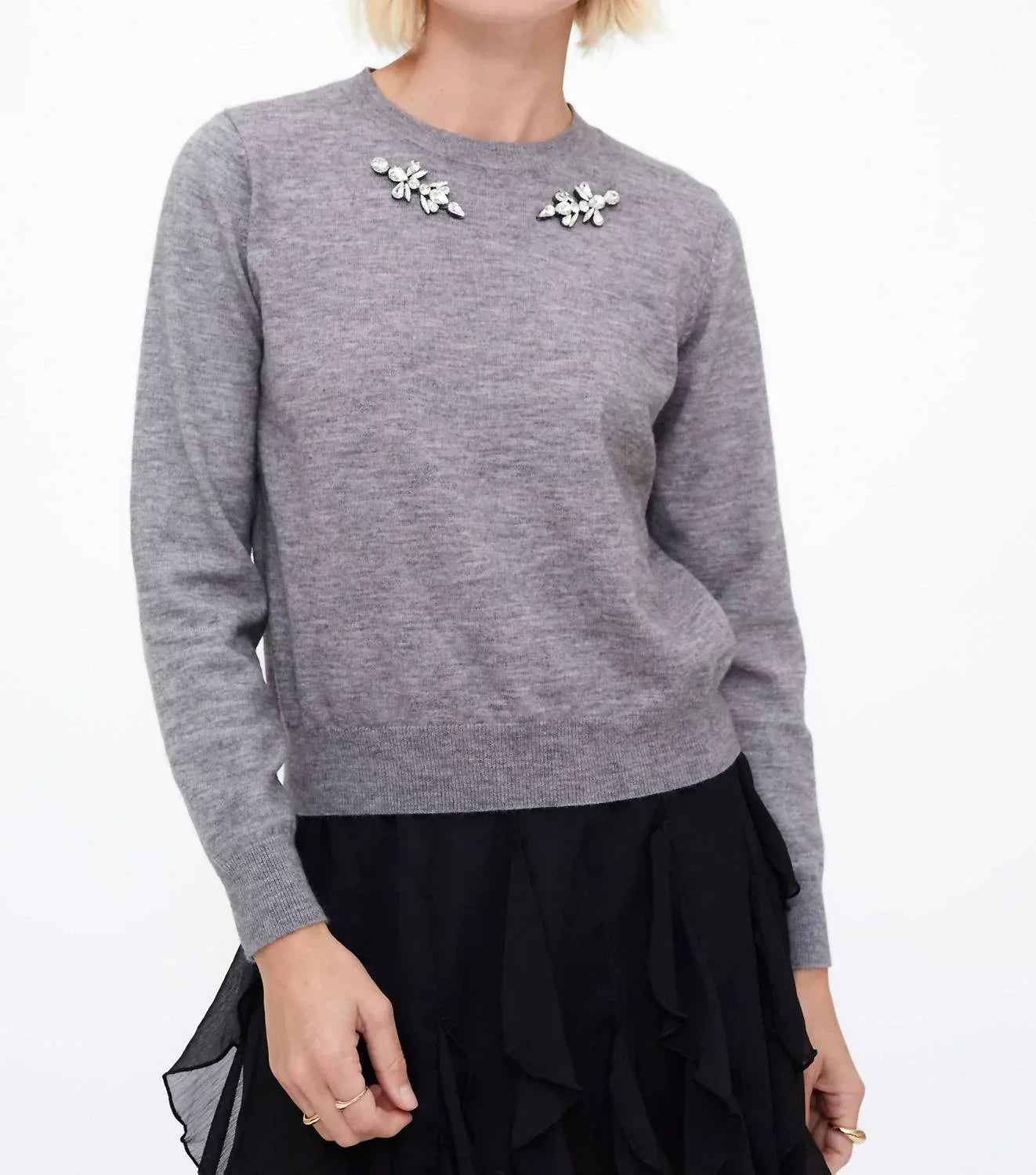 Rhinestone Applique Sweater
