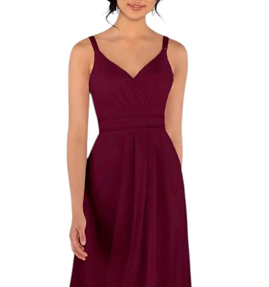 Classic Bridesmaid Dress with Velvet Detail