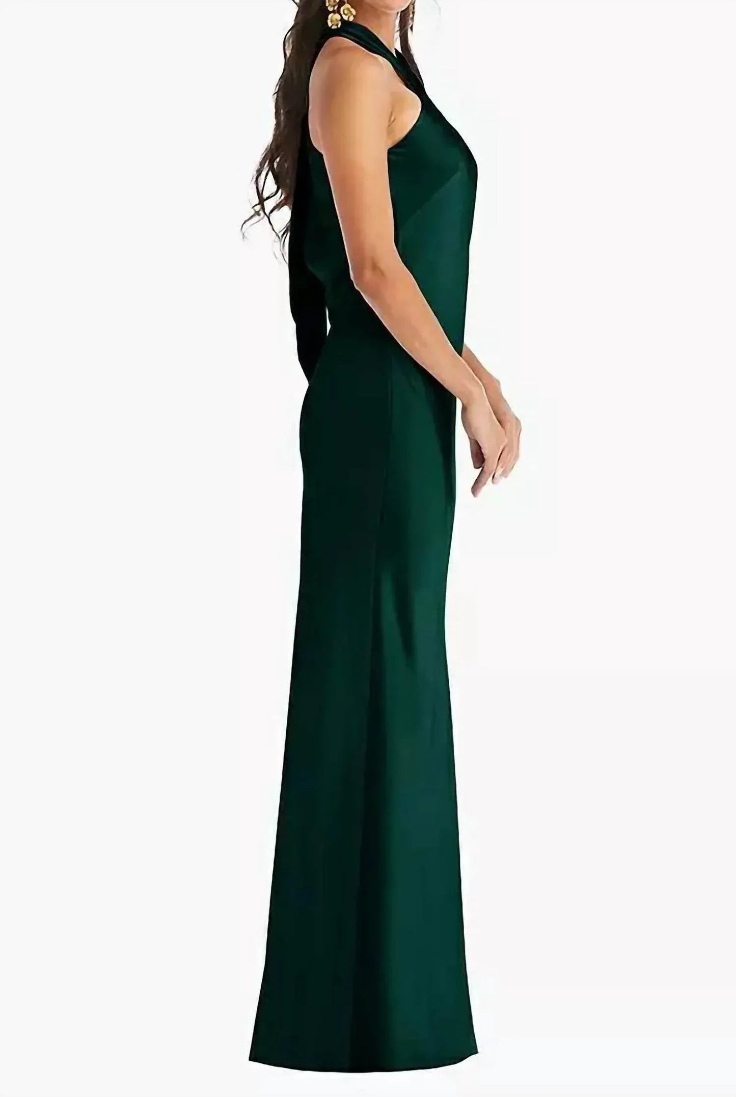 Twist Halter Lux Charmeuse Maxi Dress