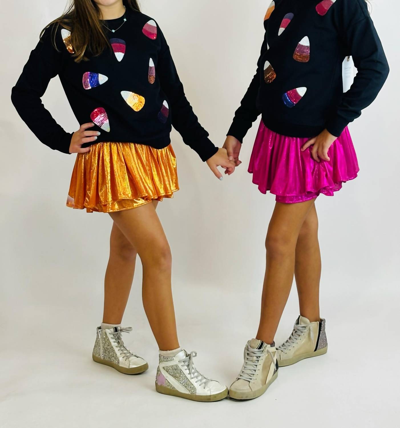 Pailletten-Zuckermais-Sweatshirt