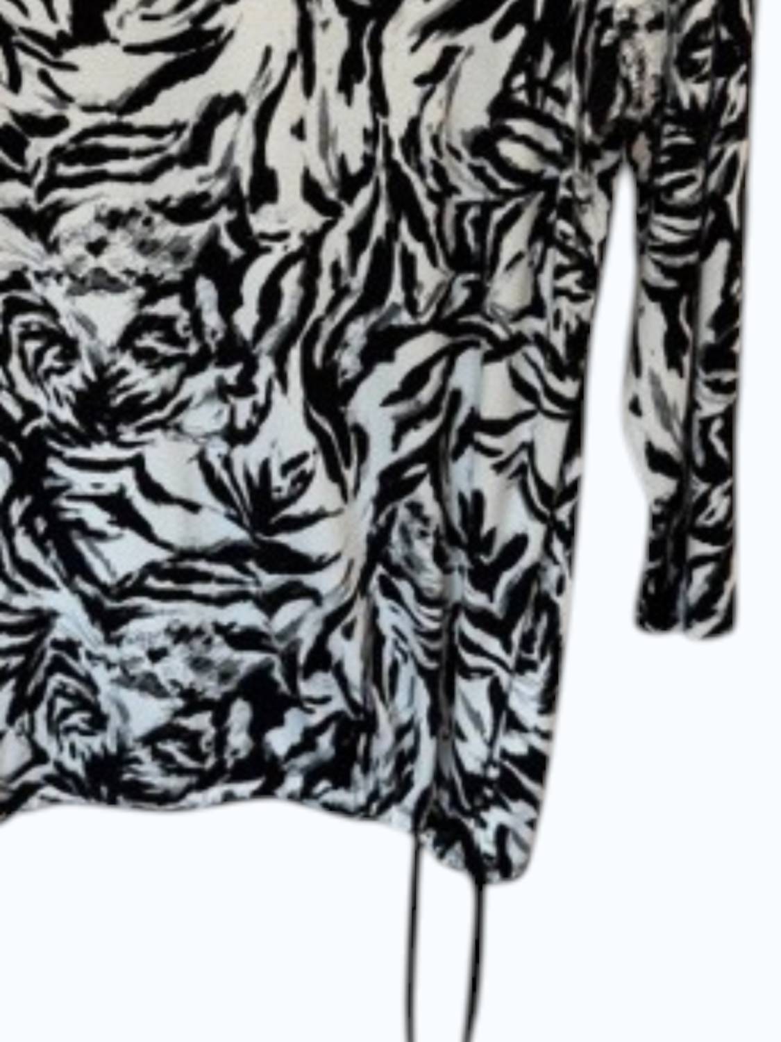 Damen Top mit abstraktem Muster und seitlicher Bindung