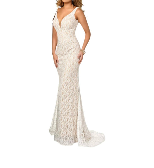 Beautifully Laced Sleeveless Gown