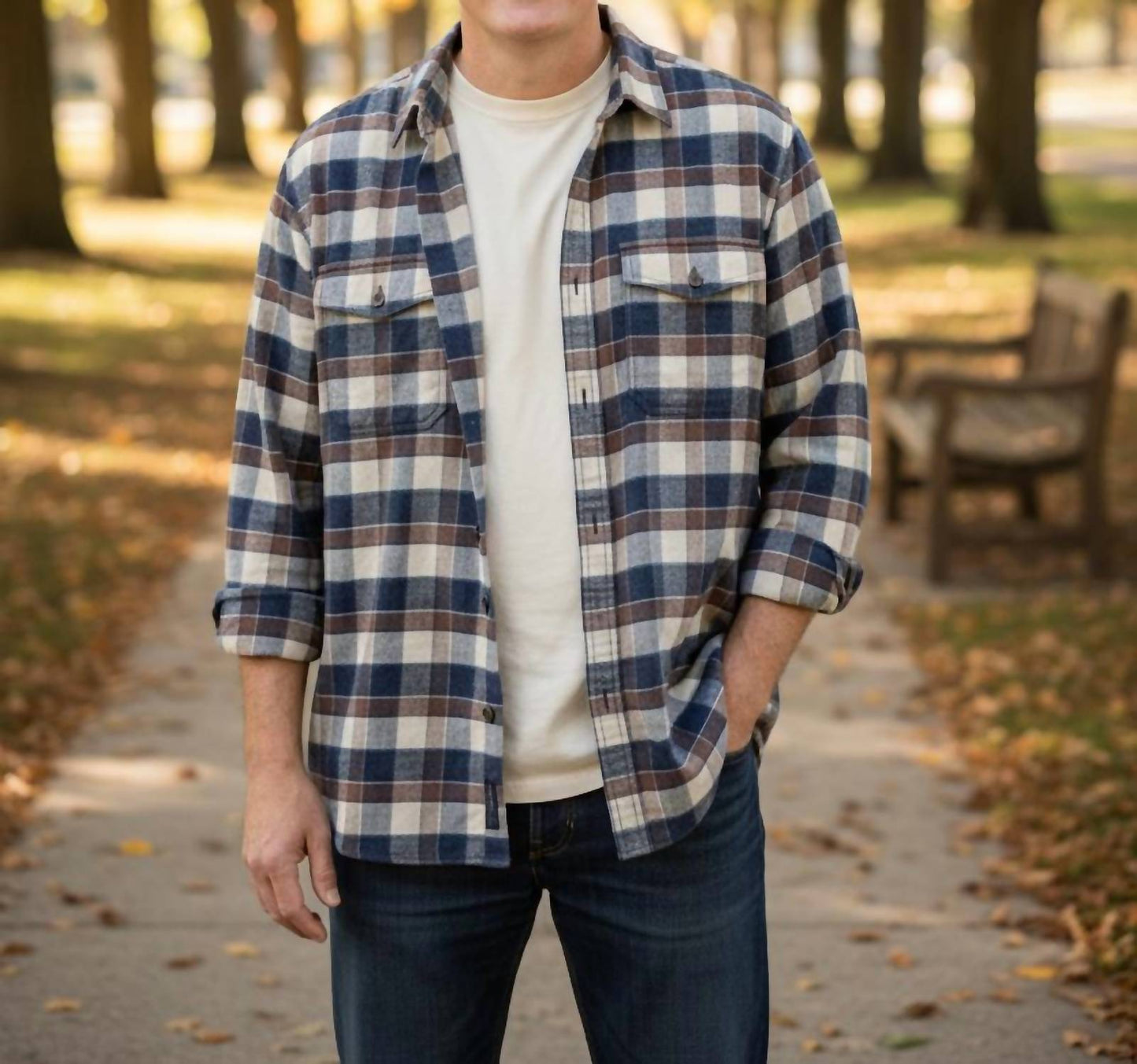 Hemplify Plaid Flannel Button Shirt