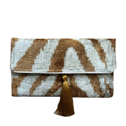 Women's Silk Velvet Ikat Clutch