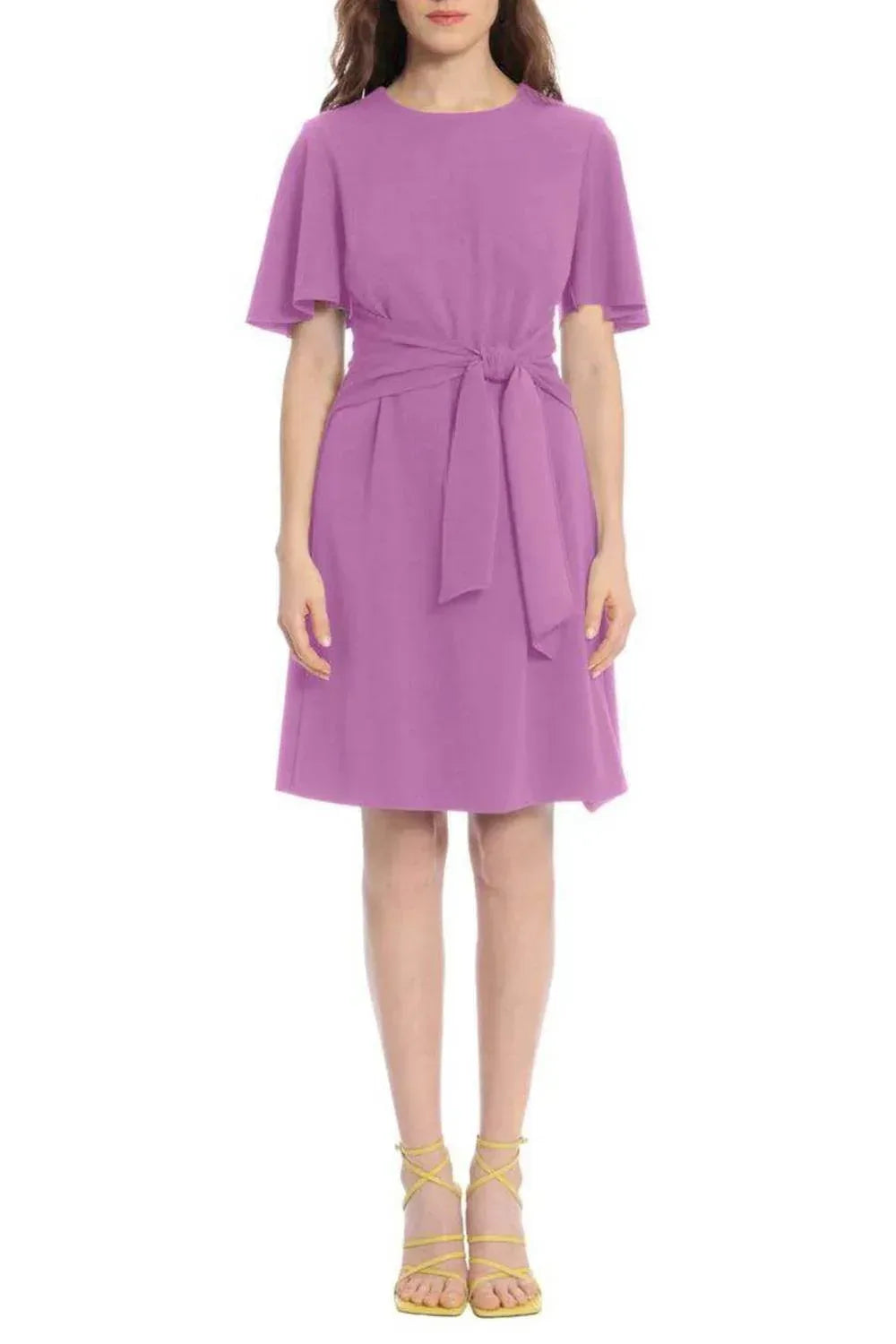 Short Flutter Sleeve A-line Dress