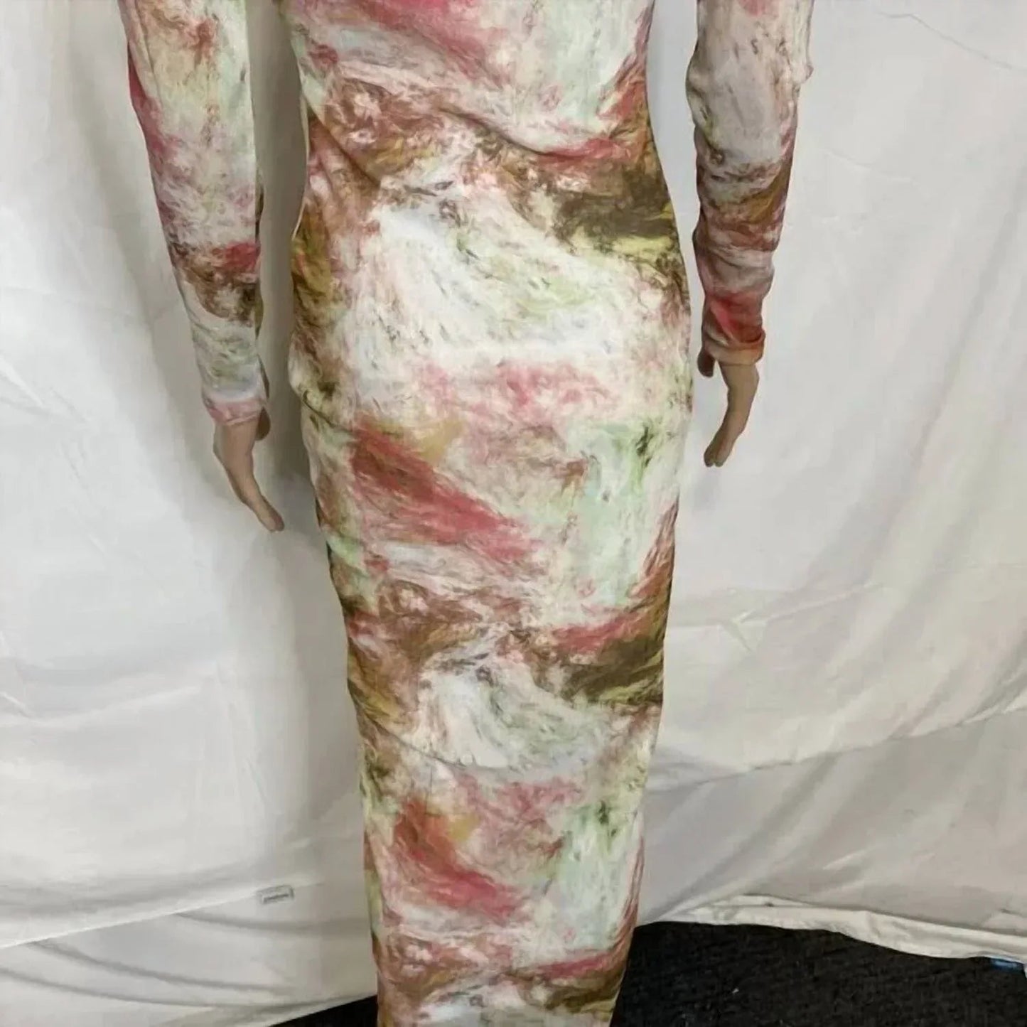 Women's Long‑sleeve Shimmer Mesh Dress