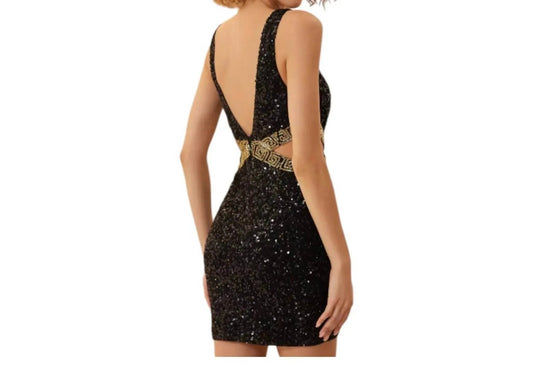 Mini-Kleid mit V-Ausschnitt