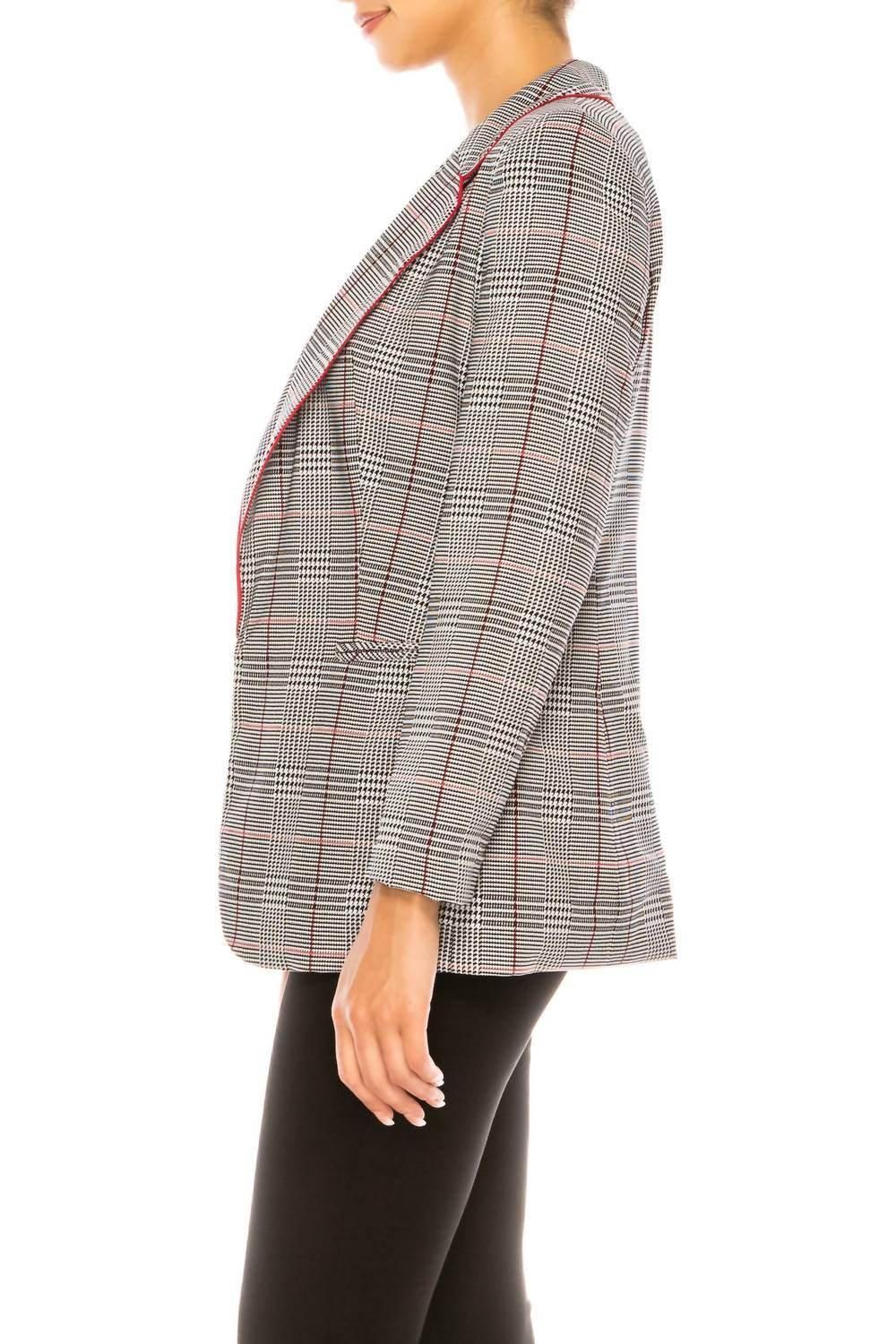 Blazer mit Hahnentrittmuster